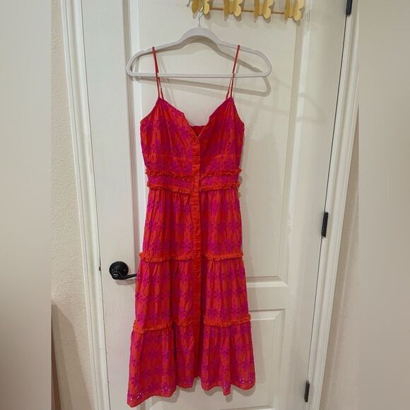J. Crew tiered eyelet button down tiered sundress size 0 - Picture 1 of 8